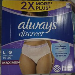 Brand New Unopened Large Always Discreet Underwear