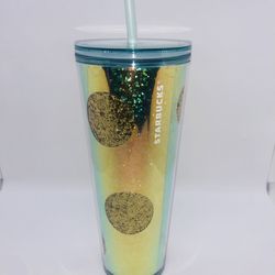 Starbucks Gold Glitter Dot Tumbler Holiday 2020 New