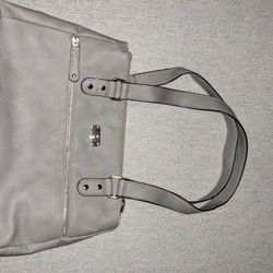 Gray Leather Purse 