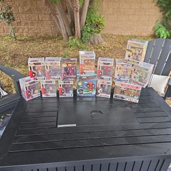 Deadpool and harley quinn funko pop collection