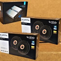 JD Series 4 Channel Power Amplifier Car Speakers 2-Sets 6 1/2 Inch 2-Way Coaxial Speaker 510 W Package 🚨Payment Options Available🚨No Credit Needed