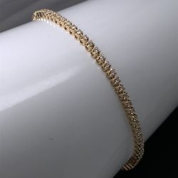 1.00 TCW real diamond tennis bracelet In solid 14k yellow gold