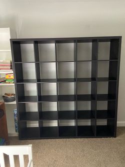 Black 5x5 Cube Storage Shelving Unit IKEA