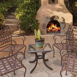 Set A Four Iron Patio Chairs