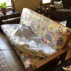 Futon w/memory foam and mattress protector