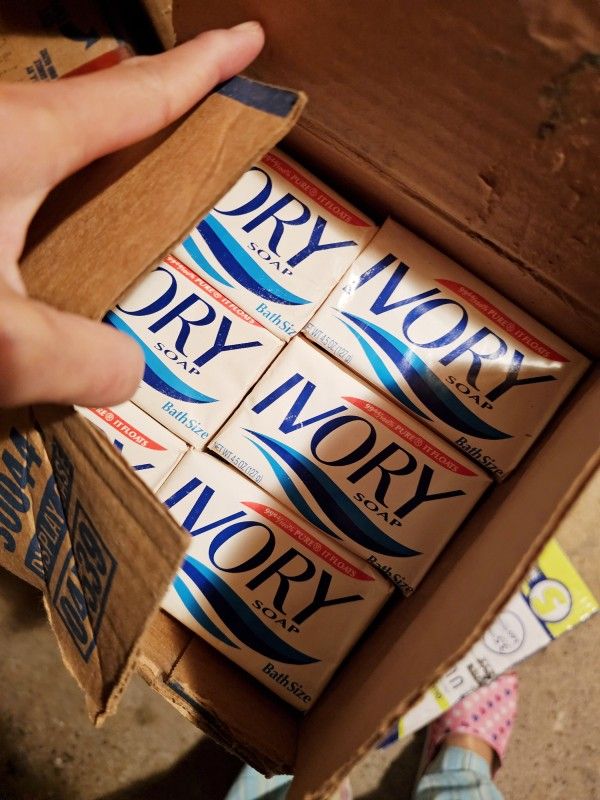 Never opened Ivory original scent bath soap. 72 in one box, 4 per pack, 18 packs.