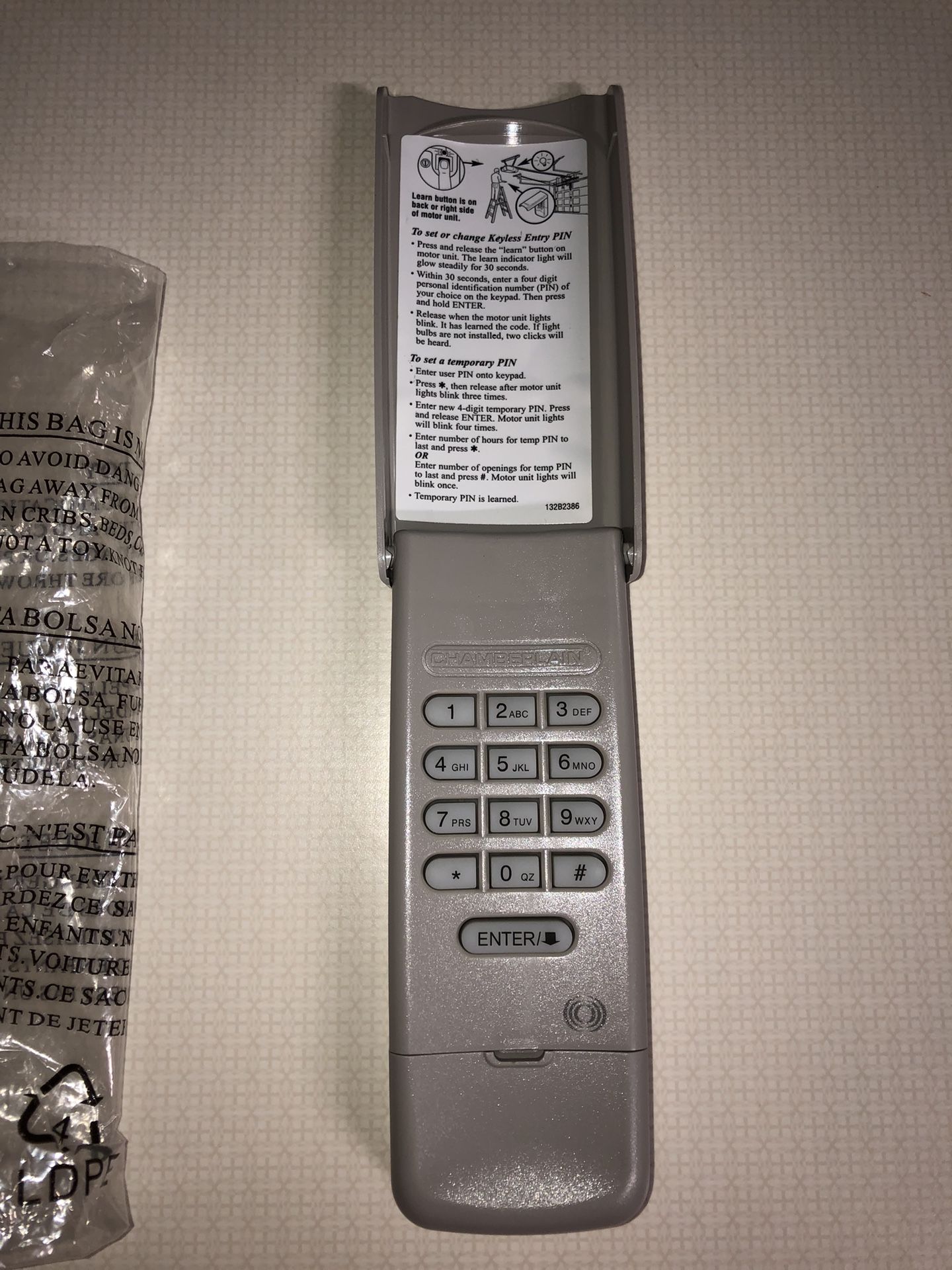 Chamberlain Garage Door Opener Wireless Keypad (Purple Learn Button), Model 940D-01