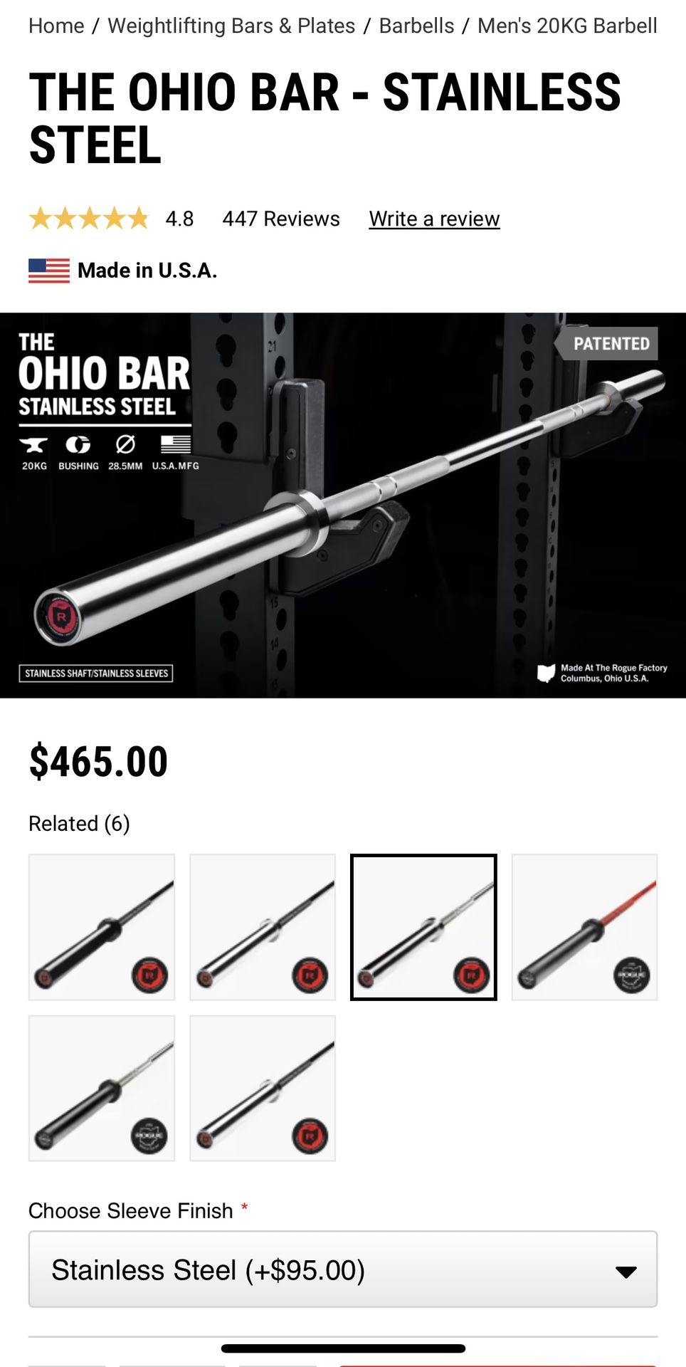 ROGUE THE OHIO BAR - STAINLESS STEEL