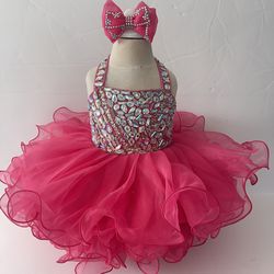 Girls Pink Pageant Glitz Cupcake Birthday Dress