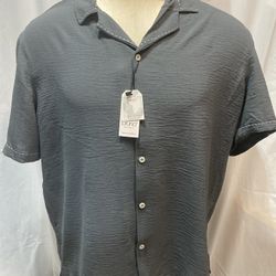 New with Tags, BRUNO MILANO TEXTURE BUTTON DOWN SHIRT, Size: Large