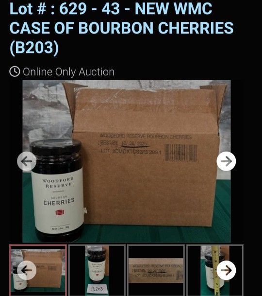 One Case Of 6 Bottles Of BOURBON CHERRIES!