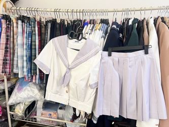 Japanese School Uniform Sailor Top and Pleated Skirt Set