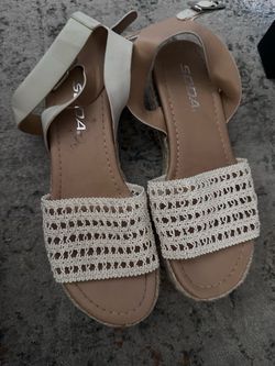 Soda Platform Sandals with Woven Strap