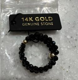 14k gold genuine stone ring size 7