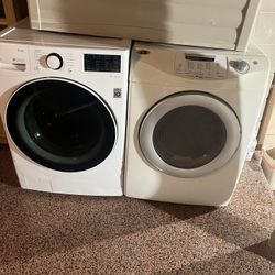 Washer & Dryer with a Handmade Pedestal 