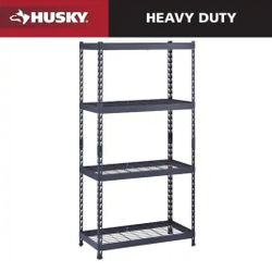 Husky 4-Shelf Metal Heavy-Duty Adjustable Garage Storage Shelving Unit 