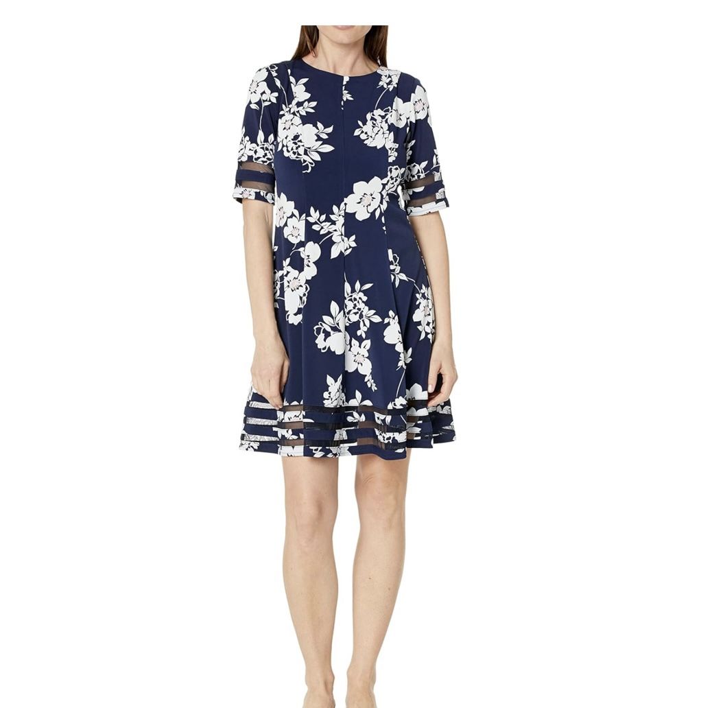 Jessica Howard Women's Plus Style Fit and Flare Elbow Sleeve Knit (18W)