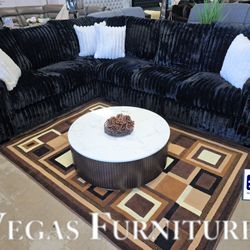 Sectional Black ✅ Delivery available ✅ Financing Options Available!✔️✨️No Credit Needed✔️✨️$0 Or $50 Down Payment✨️