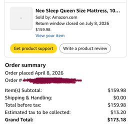Neo queen mattress 10 in barely used