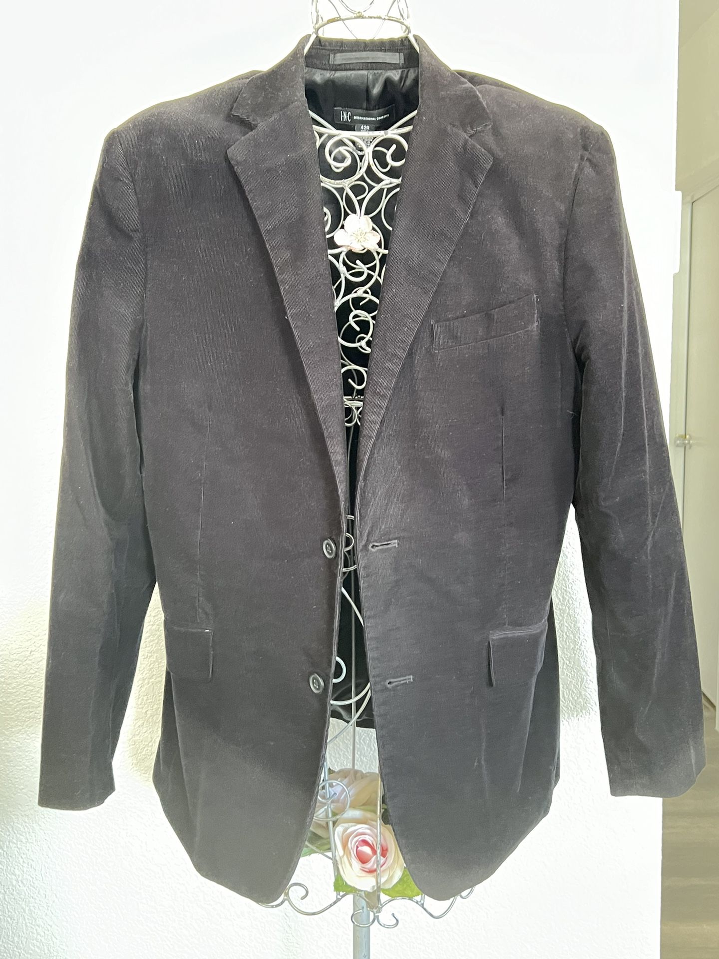 Men's INC International Blazer Jacket Casual Black 42 R black