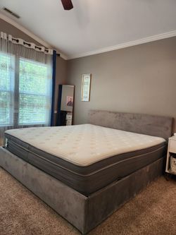 King size bed frame and mattress