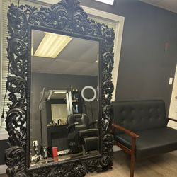 Tall Black Gothic Mirror 