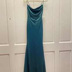 [NEW] Satin formal dress: emerald green