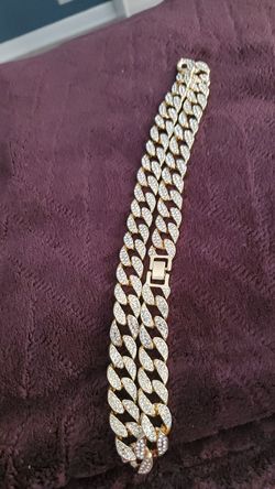 Gold iced out Cuban link chain