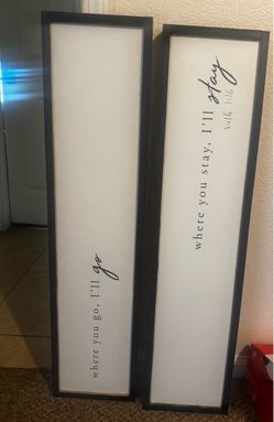 Ruth 1:16 Framed Wall Sign Set of 2