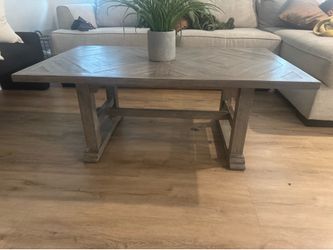 Grey wood wash coffee table, 48L x 28D x 19H