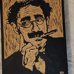 Groucho Marx Wood Cut Art Piece 
