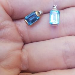 Real Gold And Topaz Earrings