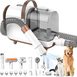 Bunfly Dog Grooming Kit & Dog Hair Vacuum, 3L Large Capacity Dust Cup,13,000KPa Powerful Suction, 99% Pet Hair Removal, 16 Grooming Tools for Dogs, Ca