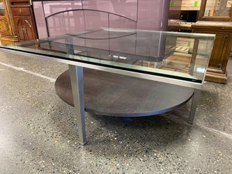 Modern Glass Top Square Coffee Table w/ Chrome Legs