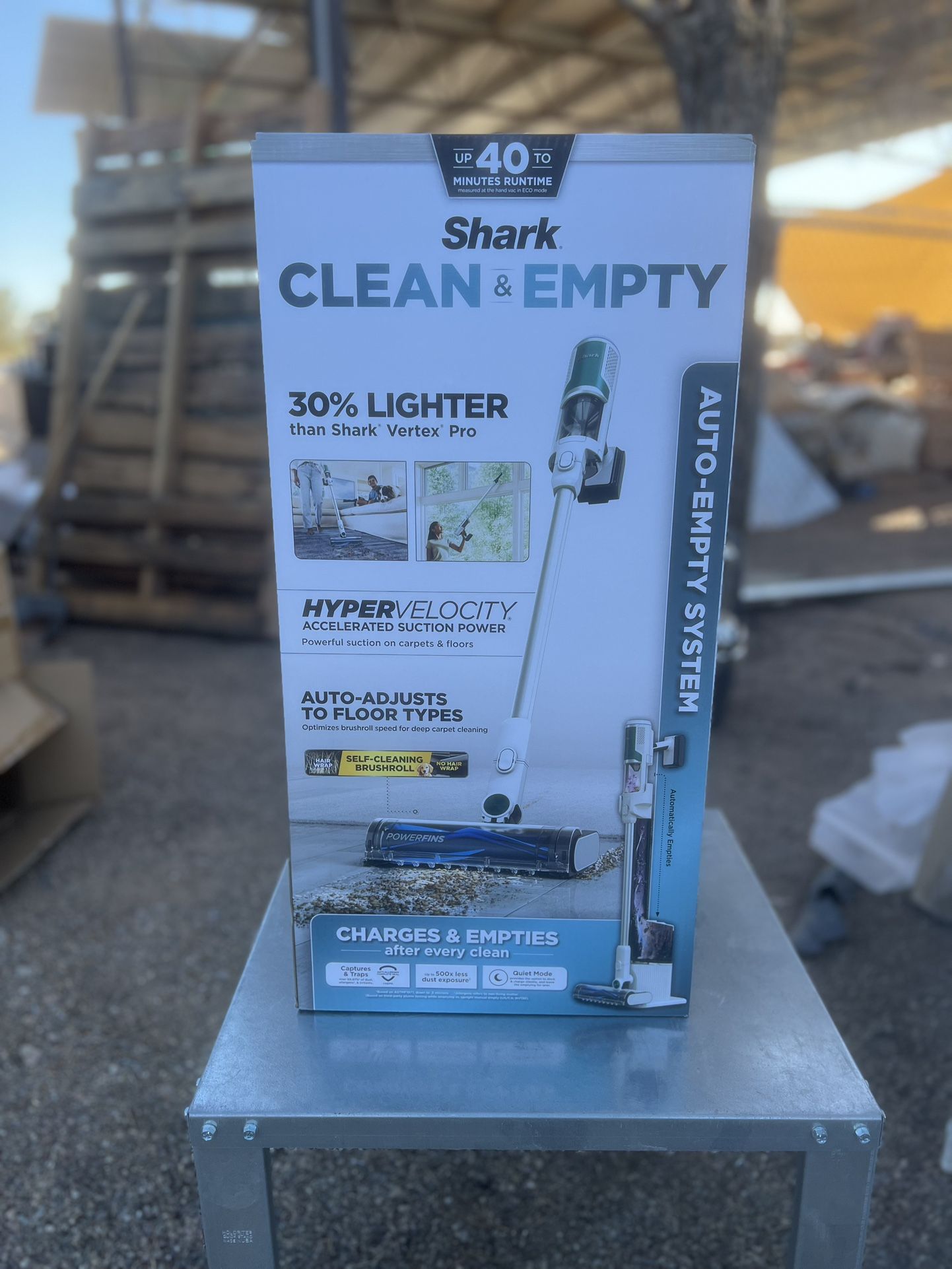 New Shark Clean & Empty Cordless Stick Vacuum Cleaner- Auto Empty Base, Self Cleaning Brushroll, HEPA Filter