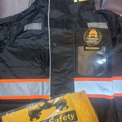 New! High Visibility Rain Jacket —Size Small