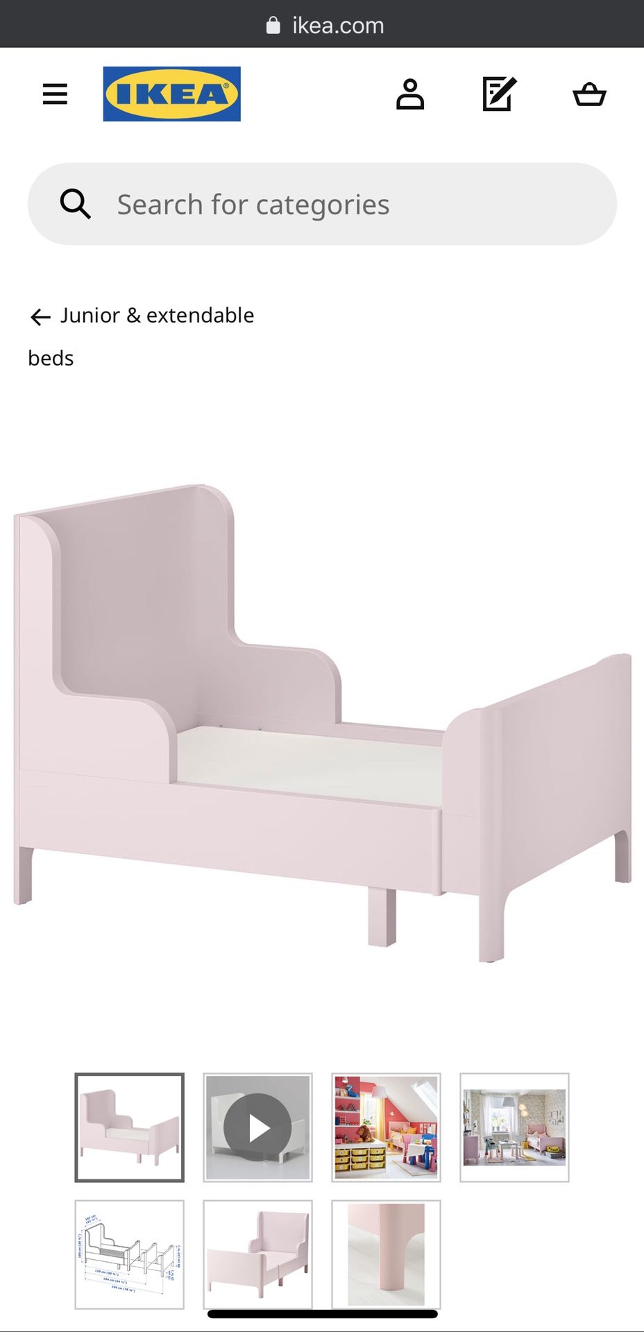 Pink Extendable Toddler Bed