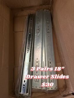 3 pairs 18" Full Extension Ball Bearing Heavy Duty Drawer Slide Track Rail 100-lb