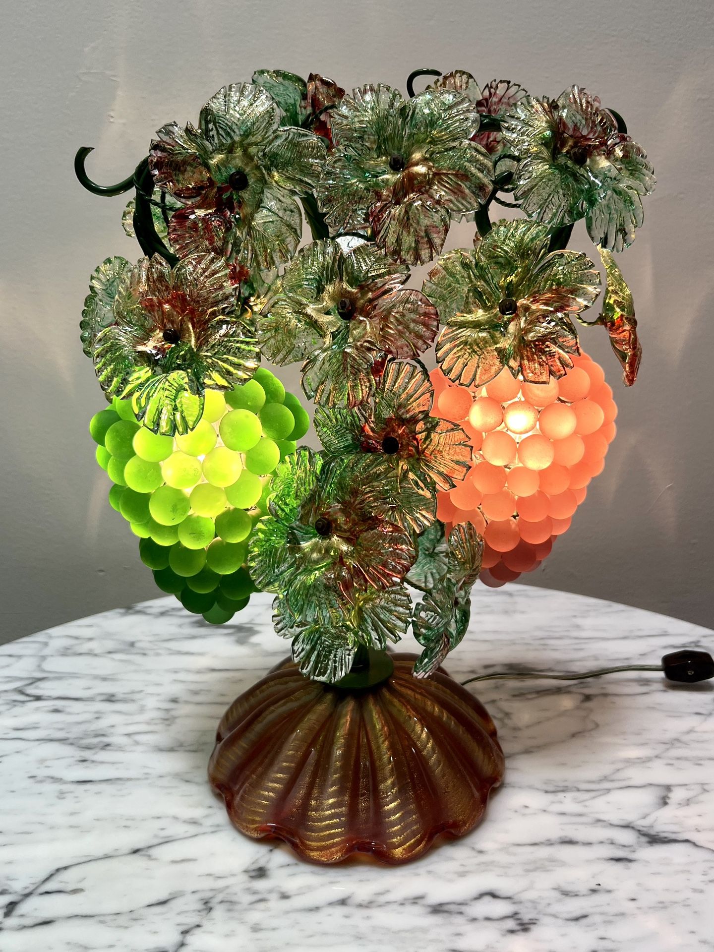 Vintage Murano Glass Grape Lamp