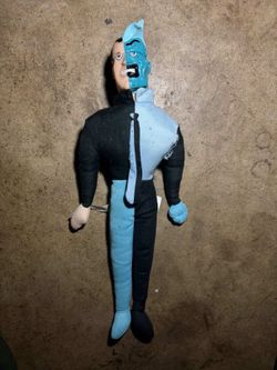 vintage 1998 Warner Bros Studio Store "Two-Face" plush toy with a hard plastic head