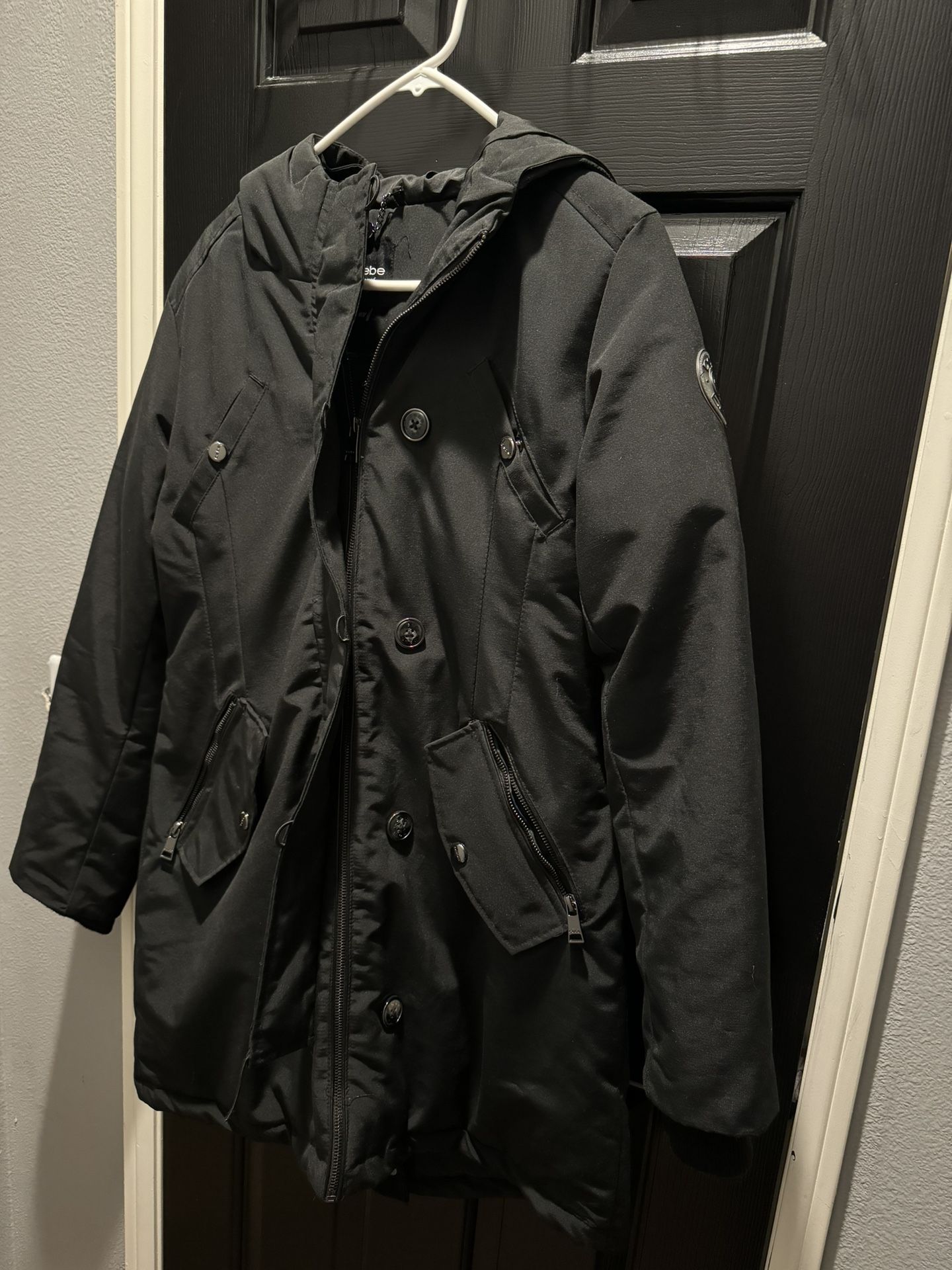 Black winter parka