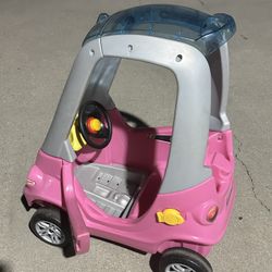 Kids Toddler Ride-On Push Car – Pink, Indoor/Outdoor Toy