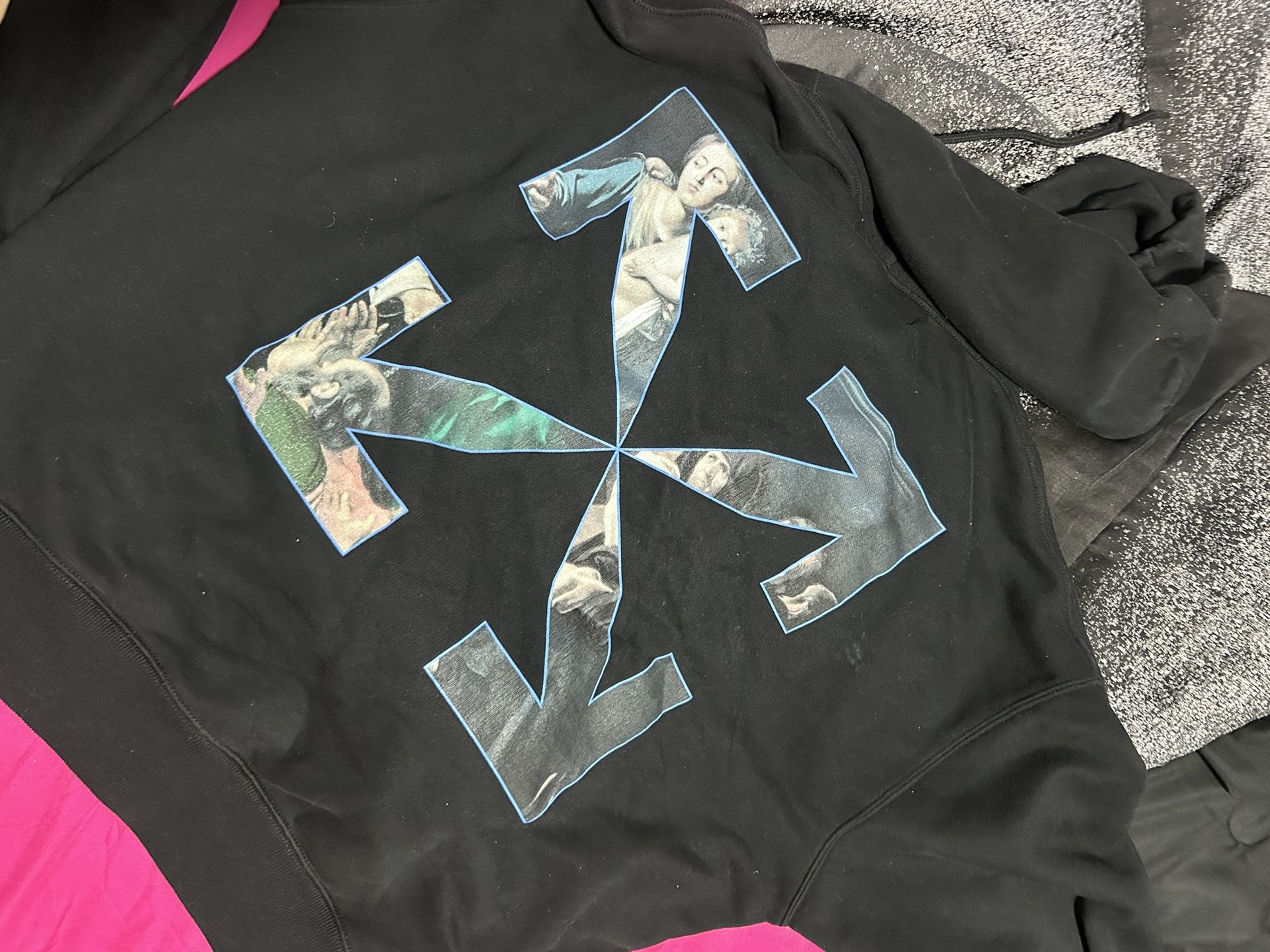 Off-White Painting Back Cross Arrow Logo Hoodie Black