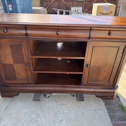 Wood Media Cabinet With Drawers And shelf  . Great Shape