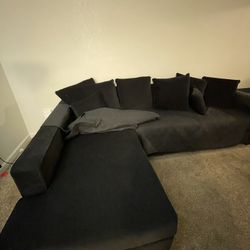 Black L Shaped Couch 