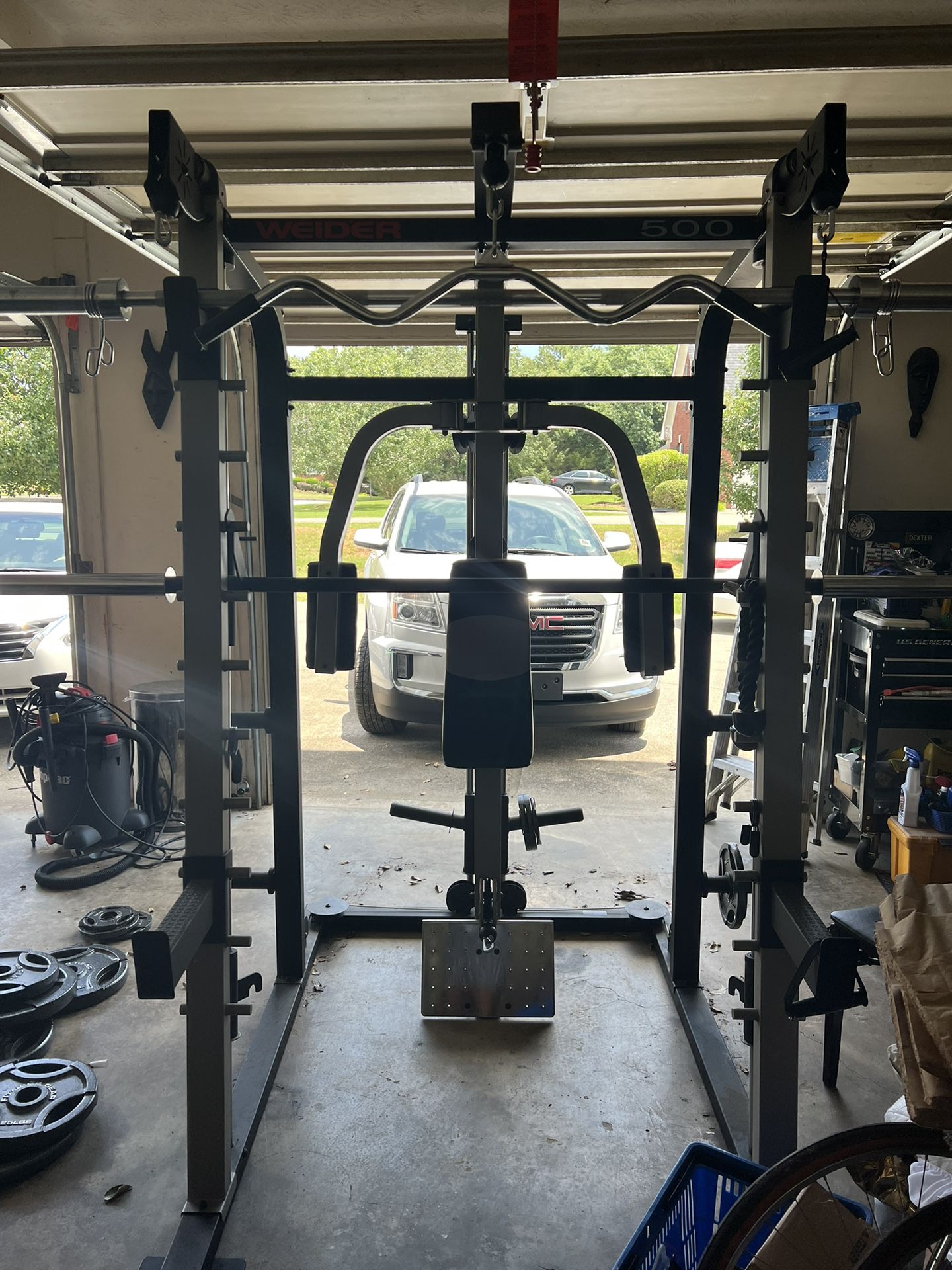 At Home Gym Equipment with a Smith machine 