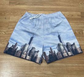 Blue Eric Emmanuel Basketball Shorts with Graphic Print sizes S/M/L/XL