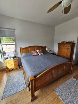 Solid Wood King Bed Frame plus five additional pieces