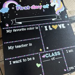 Kids School Start Sign Unicorn