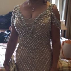 Detailed Rose Gold Dress